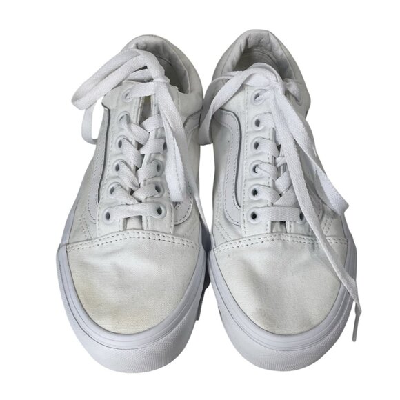 Vans Ward Platform Shoes Womens 5 Solid True White Sneaker Low Top Casual Preppy - Picture 3 of 10